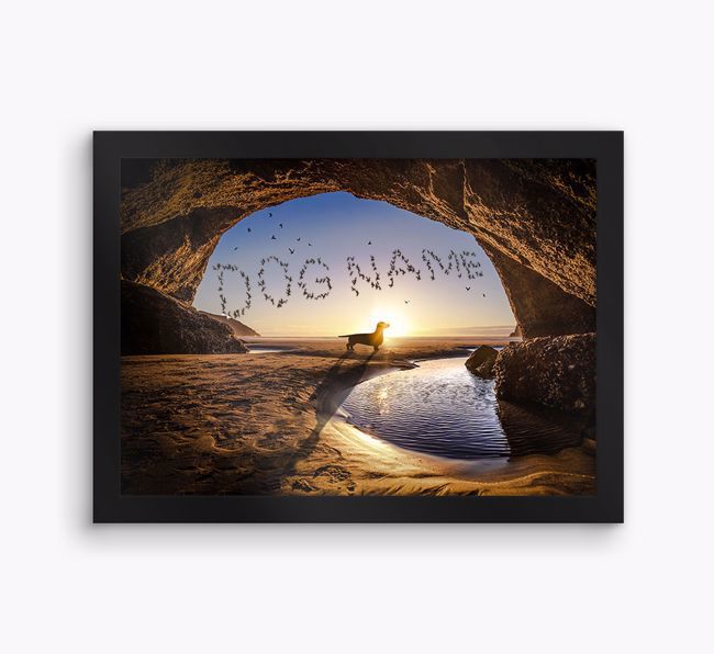 Sunset Cave: Personalised {breedFullName} Framed Print
